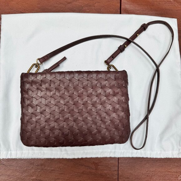 Madewell The Puff Woven Crossbody Bag (Brown with Gold Hardware) - Picture 1 of 5